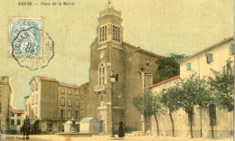 11 - Sigean - Coll. Sagnes - Tramée Et Colorisée - Place De La Mairie - Sigean