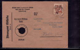 Brief All. Besetzung Kölleda Nach Halle Saale 1948 + Altsignatur - Lettres & Documents