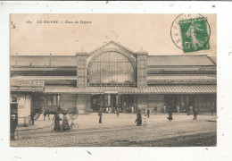 Cp, CHEMIN DE FER,  Gare De Départ, 76, LE HAVRE, Voyagée 1912 - Stations Without Trains