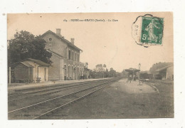 Cp, CHEMIN DE FER, La Gare , 72, BESSE SUR BRAYE, Voyagée 1910 - Estaciones Con Trenes