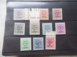 Belgique Belgie Preo 50  ( 1957 ) Pre 666/675 Mnh **  Série Parfaite / Perfect - Typos 1951-80 (Chiffre Sur Lion)