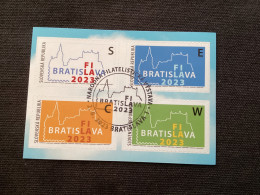 2023 Pofis KZ 4 Oblitéré Issue De Carnet Exposition Internationale Bratislavafila 2023 Tirage 1500 - Gebraucht