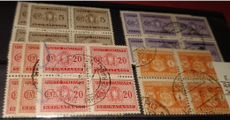 1934 QUARTINE USATE SEGNATASSE 8 VALORI - Taxe