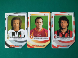 Set 3 Scheda Telefoniche Telecom Tema Calciatori Davids Zago Ganz - Personajes