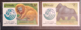 Grenada 1992 Löwenäffchen Gorilla Earth Summit Mi 2512/13** - Grenada (1974-...)