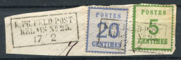 !!! ALSACE LORRAINE, N°4 ET 6 SUR FRAGMENT CACHET FELDPOST RELAIS 25 - Used Stamps