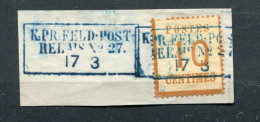 !!! ALSACE LORRAINE, N°5 SUR FRAGMENT CACHET FELDPOST RELAIS 27 SEDAN - Oblitérés