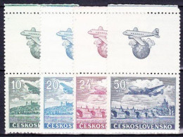 Tchécoslovaquie 1946 Mi 496+498-500 Zf (Yv PA 22+24+26-7), (MNH)** - Corréo Aéreo