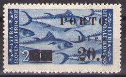 1946 ISTRIA E LITORALE SLOVENO SEGNATASSE,PORTO ,Sass. 18, TIP I, MH* - Ocu. Yugoslava: Litoral Esloveno