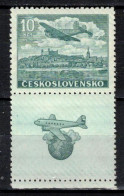 Tchécoslovaquie 1946 Mi 496 Zf (Yv PA 22 Avec Vignette), (MNH)** - Poste Aérienne