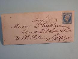 DB16 FRANCE  BELLE LETTRE  1860 ROCHECOURT?   A PARIS  +N°22+ ++AFF. INTERESSANT+++ - 1862 Napoléon III.