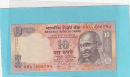RESERVE BANK OF INDIA - 10 RUPEE .  ND  .  N° 08A 466794  .  2 SCANNES - India