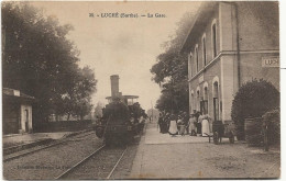 LUCHE La GARE Entrée Locomotive Peu Courante - Luche Pringe