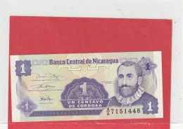 BANCO CENTRAL DE NICARAGUA .  1 CENTAVO DE CORDOBA . ND . N°  A/A 7151448 .  2 SCANNES - Nicaragua