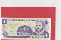 BANCO CENTRAL DE NICARAGUA .  1 CENTAVO DE CORDOBA . ND . N°  A/B 4494083 .  2 SCANNES - Nicaragua