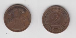 2 RENTENPFENNIG 1924 A - 2 Reichspfennig