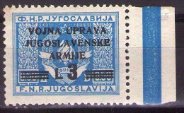 1947 ISTRIA E LITORALE SLOVENO,AMMINISTRAZIONE MILITARE JUGOSLAVA ,Sass. 70 MNH**VF - Occup. Iugoslava: Litorale Sloveno