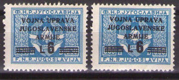 1947 ISTRIA E LITORALE SLOVENO,AMMINISTRAZIONE MILITARE JUGOSLAVA ,Sass. 72 MNH**VF - Ocu. Yugoslava: Litoral Esloveno