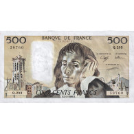 France, 500 Francs, Pascal, 1989, Q.293, TTB+, Fayette:71.40 - 500 F 1968-1993 ''Pascal''