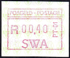 1988 SWA Namibia ATM 1 - PT.01 Windhoek 00,40 ** Frama Label Automatenmarken Etiquetas Automatici - Timbres De Distributeurs [ATM]