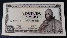 Rep Guinee Guinea 25 Sylis 1971 P17 UNC - Guinea