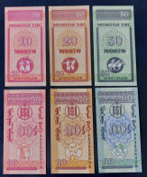 Mongolia Set Of 3 Notes, 10 20 50 Mongo P49 P50 P51 UNC - Mongolei