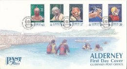 Alderney FDC 10-2-1998 Diving Club Complete Set Of 5 With Cachet - Alderney