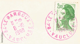 FRANCE - VARIETY &  CURIOSITY - 84 - PINK A9 "LE BARROUX" DEPARTURE CDSs ON FRANKED PC TO BELGIUM - 1988 - Briefe U. Dokumente