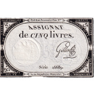 France, 5 Livres, An 2, SERIE 16689, TTB, KM:A76, Lafaurie:171 - Assignats