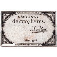 France, 5 Livres, An 2, SERIE 4705, TTB, KM:A76, Lafaurie:171 - Assignats