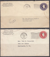 ⁕ U.S. 1940 - 1941 W.VA. ⁕ Huntigton "Marshall College" ⁕ 2v Stationery Covers 3c.& 2c. - See Scan - 1941-60