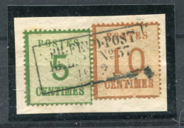 !!! ALSACE LORRAINE, N°4 ET 5 CACHET FELDPOST RELAIS 37 AISNE (CHATEAU THIERRY) OU MEUSE (COMMERCY) - Usados