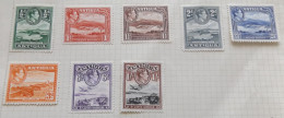 Antigua 1938 George V1 8 X Definitives 1/2d To 1/- Mint On Album Sheet - 1858-1960 Colonia Britannica