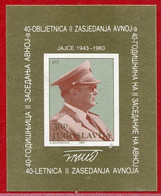 YUGOSLAVIA 1983 AVNOJ  Anniversary Block MNH / **.  Michel Block 23 - Nuovi