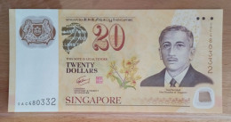 Singapore 20 Dollars 2007 UNC Polymer COMM 40th - Singapore