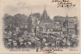 Temples At Benares - British India - See Post Office - To Prag Boheme - Austria - Stempel Köningl. Vieinberge - India
