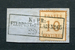 !!! ALSACE LORRAINE, N°5 CACHET FELDPOST RELAIS 65 CHARMES OU MIRECOURT - Usados