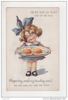 Petite Fille Avec Ruban Oeufs Sur Le Plat Eggs On The Plate Illustrateur ? VOIR DOS Visé Paris N°100 PARIS COLOR - Dessins D'enfants