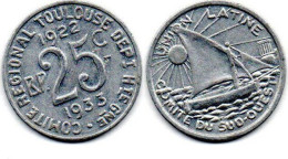 MA 25152  / Toulouse 25 Centimes 1922-1933 TTB - Monedas / De Necesidad