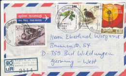 Sri Lanka Registered Air Mail Cover Sent To Germany Kandy C. Market 20-2-1984 - Sri Lanka (Ceylon) (1948-...)