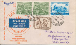 India Cover Sent Air Mail To Denmark 6-2-1967 With More Topic Stamps - Briefe U. Dokumente