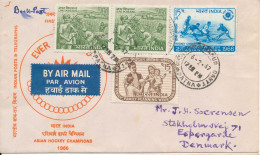 India Cover Sent Air Mail To Denmark 6-2-1967 With More Topic Stamps - Lettres & Documents