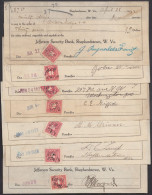 ⁕ US 1920 - 1923 ⁕ Jefferson Security Bank, Shepherdstown W.Va. ⁕ 7v Used Check - Cartas & Documentos