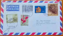 YOGOSLAVIA-CROATIA 1977, COVER USED TO USA, 5 DIFFERENT STAMP,  PRESIDENT TITO, FLOWER, EUROPA 1976, KRIZEVCI CITY CANCE - Lettres & Documents