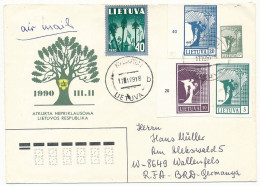 Mi U 2 Uprated Stationery Airmail Cover Abroad / Imperforate Angel - 17 October 1991 Kybartai - Lithuania