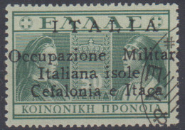 OCCUPAZIONI CEFALONIA E ITACA 1941 PREVIDENZA SOCIALE 50 L. N.30A USATO CERT. - Cefalonia & Itaca