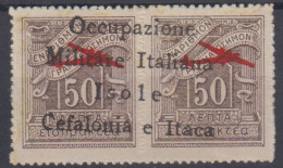 OCCUPAZIONI ITACA 1941 POSTA AEREA 50 + 50 L. N.12 "O" MAIUSCOLA G.I MNH** CERT. - Cefalonia & Itaca