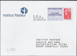 D0133-B - Entier / Stationery / PSE - PAP Réponse Beaujard - Institut Pasteur - Agrément 10P497 - Listos Para Enviar: Respuesta /Beaujard