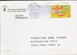 D0927 - Entier / Stationery / PSE - PAP Réponse Merci - Fondation Abbé Pierre - (pas De Numéro D'agrément) - PAP: Antwoord