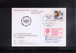 Norway 1994 Olympic Games Lillehammer - Opening Of Olympic Games - Lufthansa Flight Interesting Postcard - Winter 1994: Lillehammer